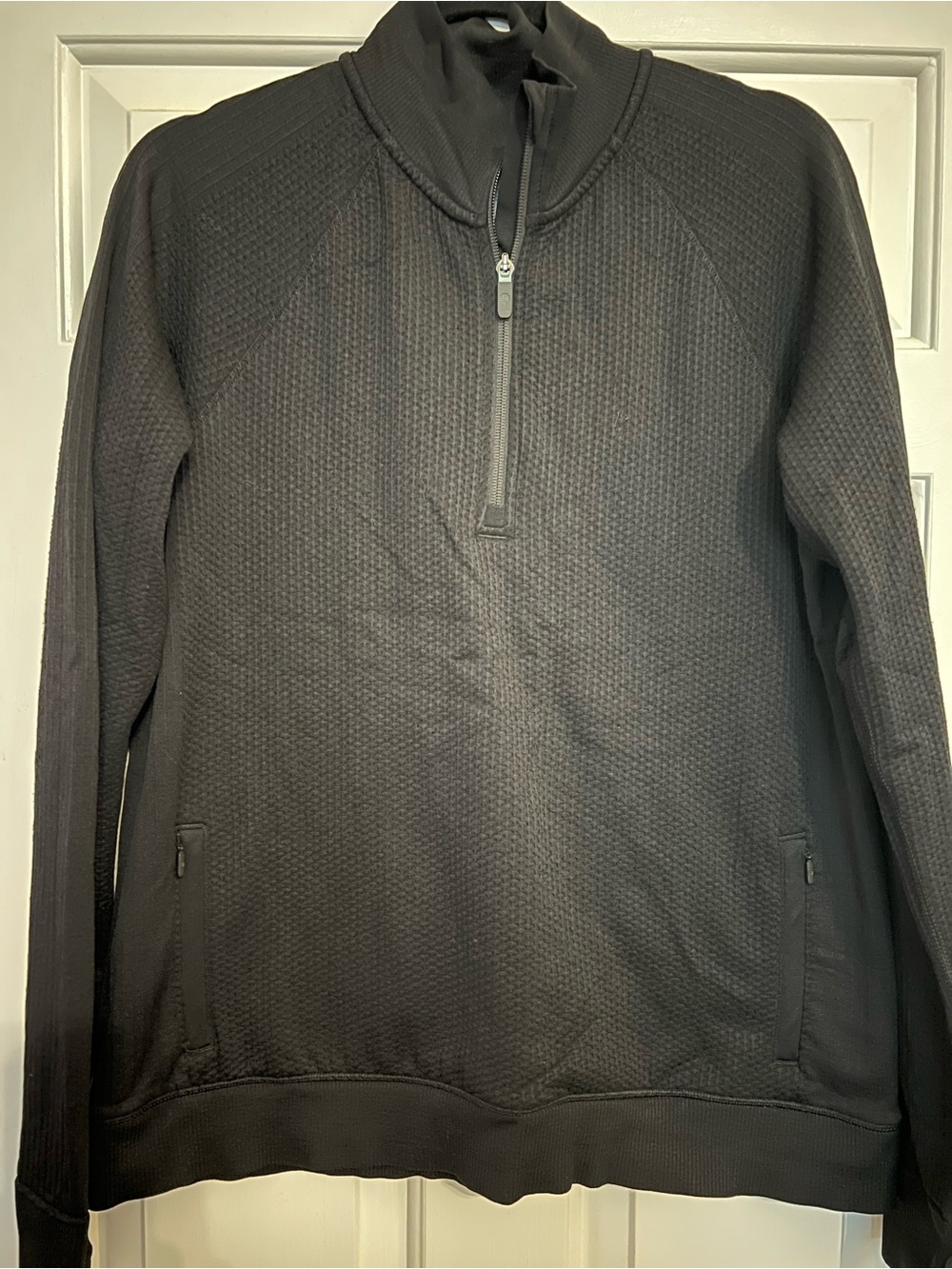 lululemon athletica Women's Black Half-Zip Waffle Pullover